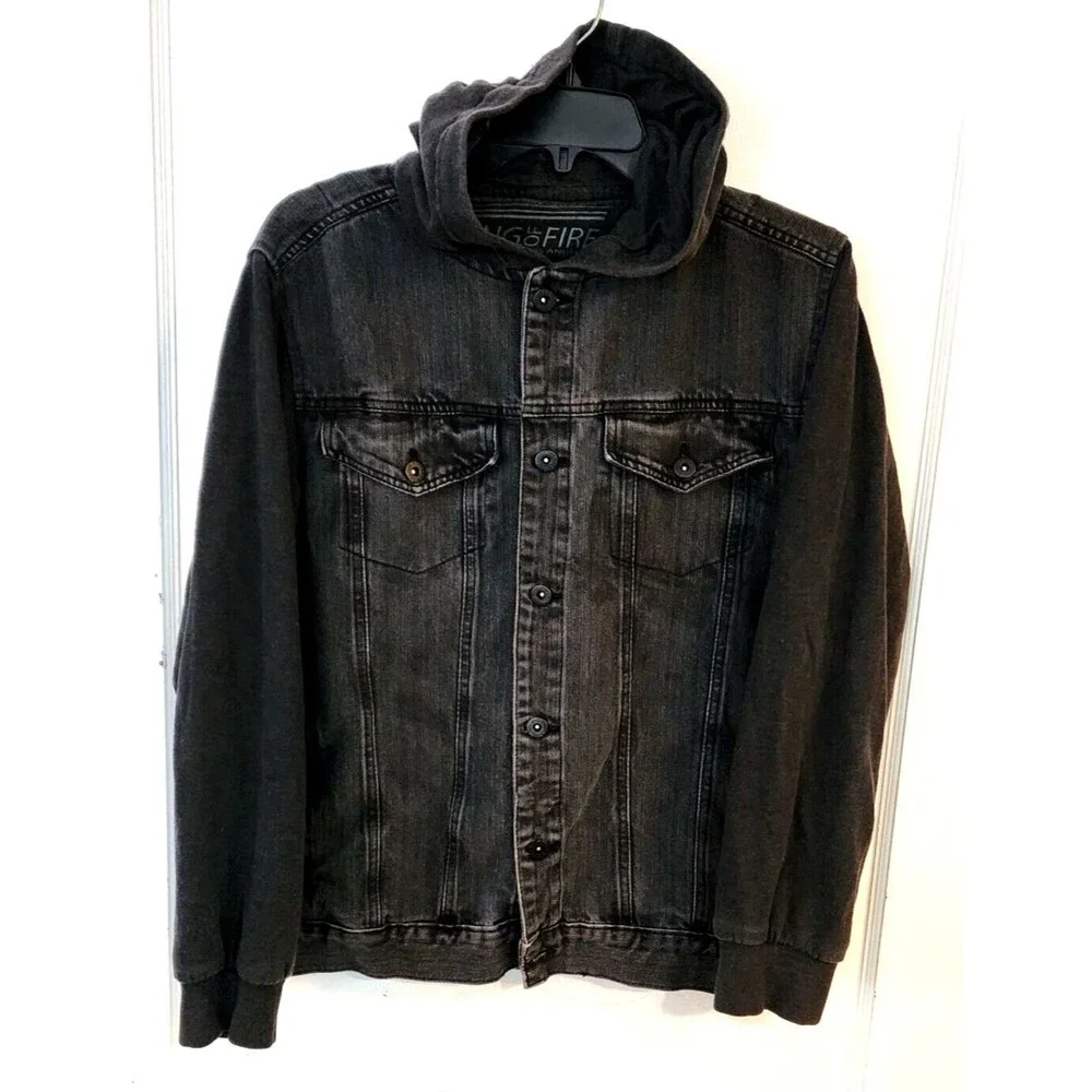 Ring Of Fire Downtown Los Angeles Men Gray Jacket Size L - Picture 9 of 9